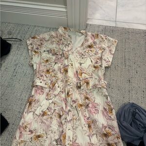 Rebecca Vallance Pink and Cream Floral Mini Dress
